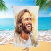 Waterfall Painting Light From Heaven The Three Crosses Beach Towel, Christian Beach Towel, Beach Towel