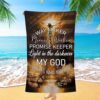 Way Maker Miracle Worker Lion & Cross Beach Towel, Christian Beach Towel, Beach Towel