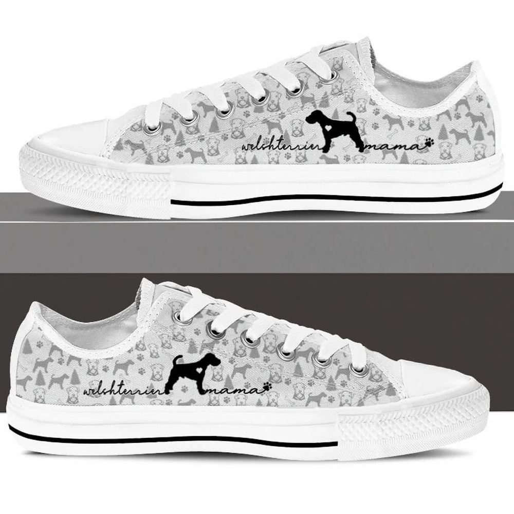 Welsh Terrier Low Top Shoes, Dog Memorial Gift, Designer Low Top Shoes, Low Top Sneakers