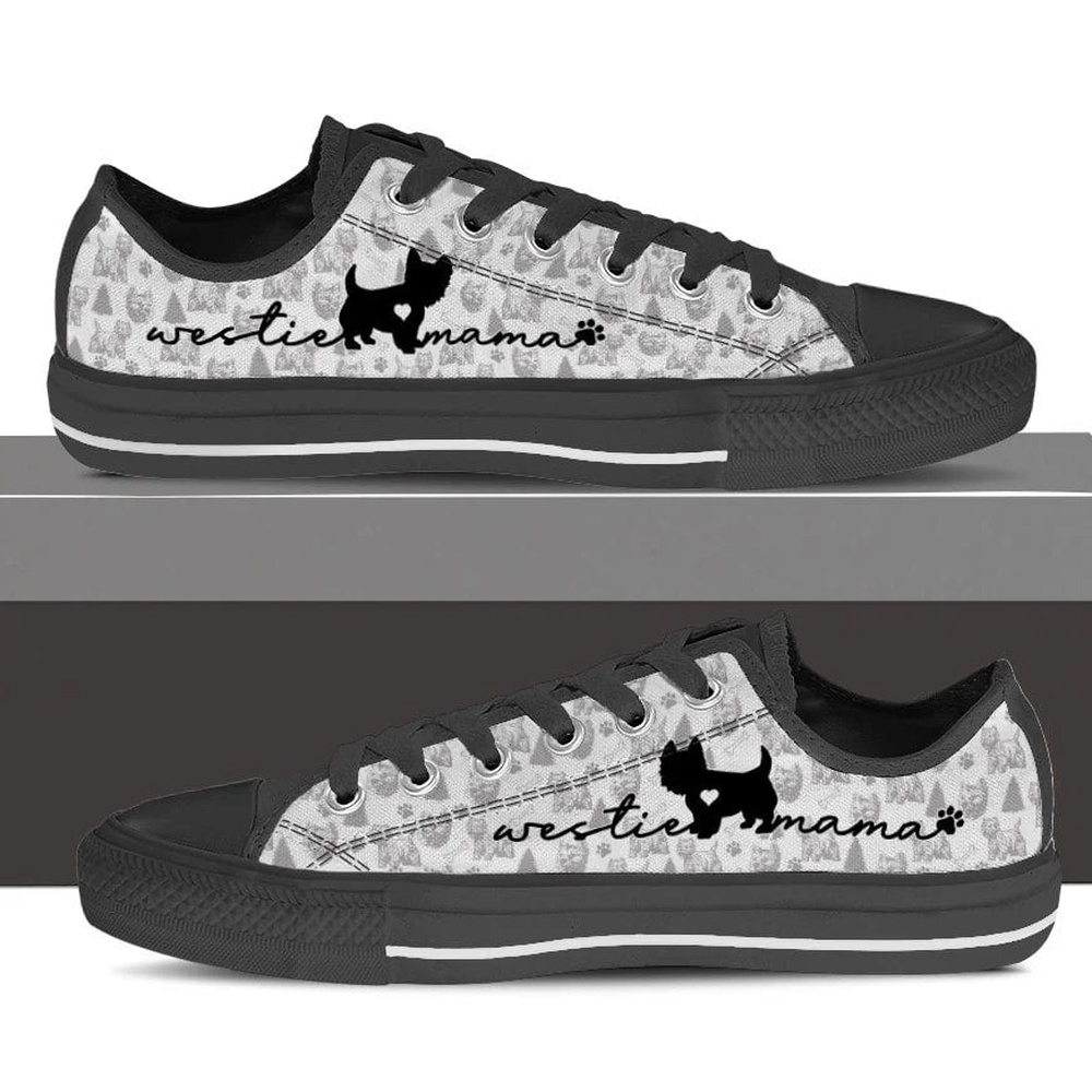 West Highland White Terrier Low Top Shoes, Dog Memorial Gift, Designer Low Top Shoes, Low Top Sneakers