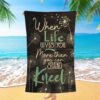 When Someone We Love Is In Heaven Flower Blue Butterfly Beach Towel, Christian Beach Towel, Beach Towel