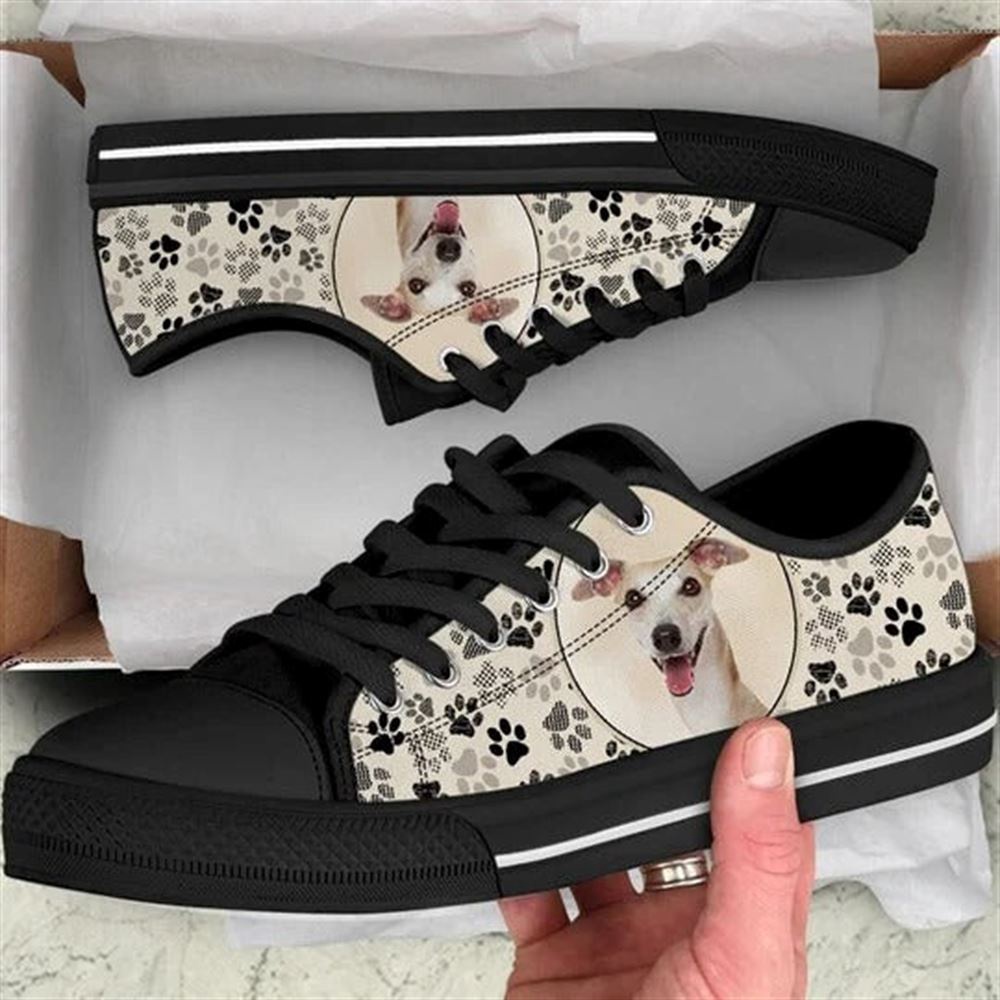Whippet Dog Pattern Brown Canvas Low Top Shoes, Low Top Shoes Mens, Women, Designer Low Top Shoes, Low Top Sneakers