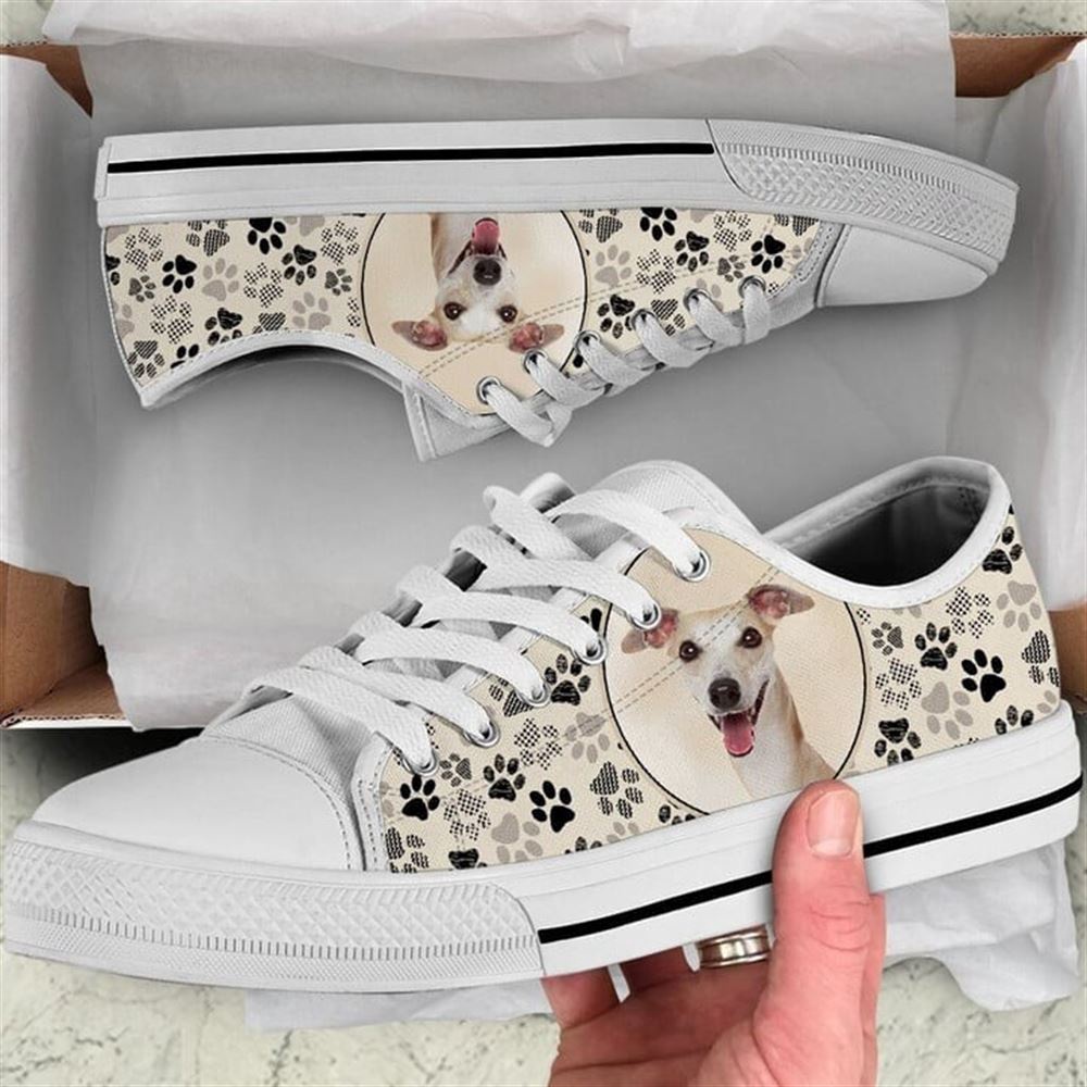 Whippet Dog Pattern Brown Canvas Low Top Shoes, Low Top Shoes Mens, Women, Designer Low Top Shoes, Low Top Sneakers