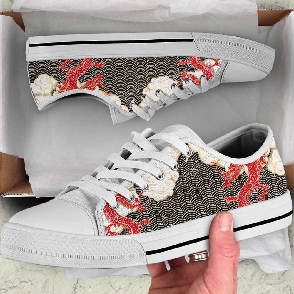 Women’s Dragon Low Top Tie Sneakers, Low Tops, Low Top Sneakers