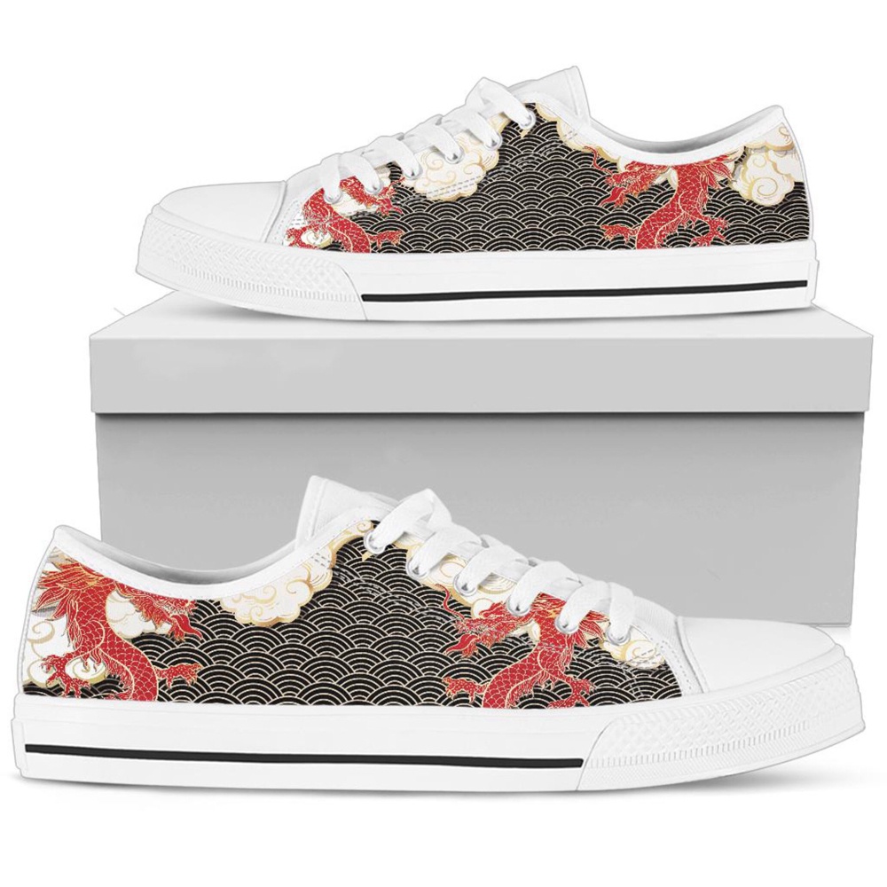 Women’s Dragon Low Top Tie Sneakers, Low Tops, Low Top Sneakers