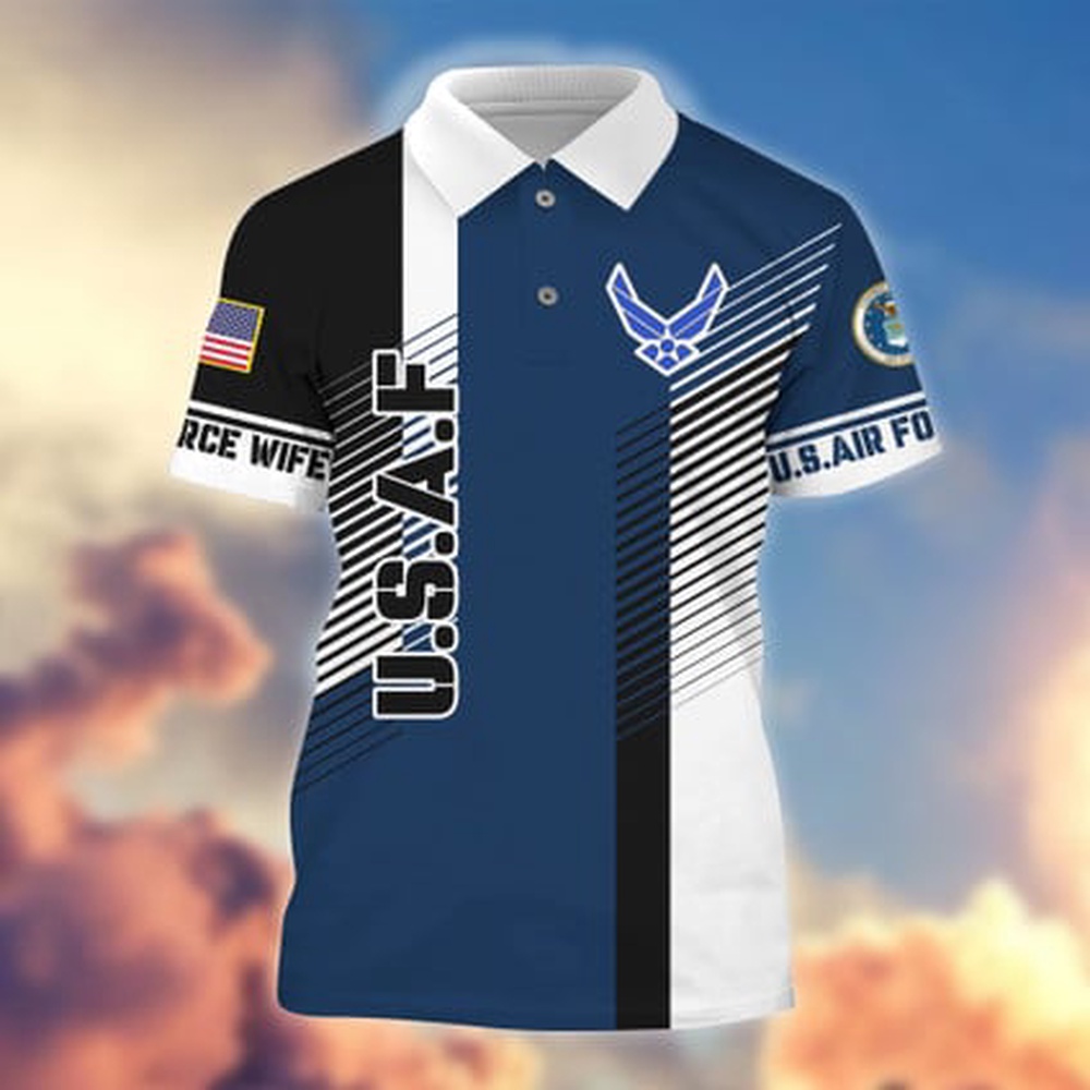 Air Force Veteran Polo Shirt, Polo Shirt For US Air Force Veteran Wife