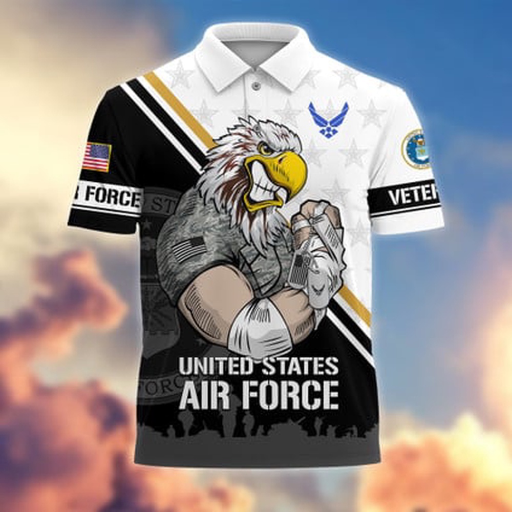Air Force Veteran Polo Shirt, Premium Proudly Served US Air Force Veterans Polo Shirt