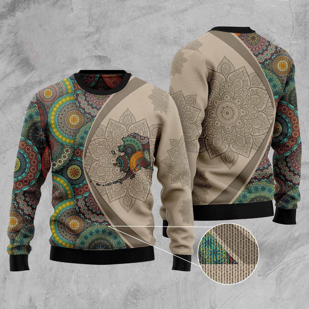 Alaska Mandala Ugly Christmas Sweater, Christmas Sweater, Ugly Sweater, Funny Xmas Sweaters