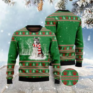 Alaskan Malamute Winter Tree Ugly Christmas Sweater,&hellip;