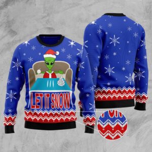 Alien Let It Snow Ugly Christmas Sweater,&hellip;