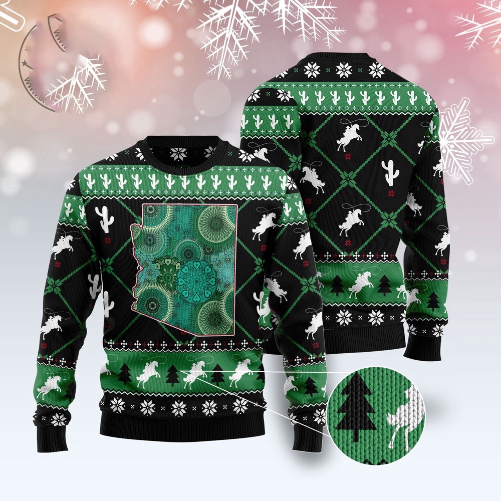 Arizona Usa Symbols Pattern Ugly Christmas Sweater, Christmas Sweater, Ugly Sweater, Funny Xmas Sweaters