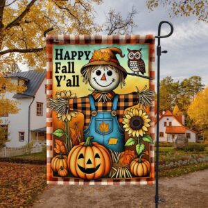 Autumn Scarecrow Happy Fall Y’all Flag, Halloween&hellip;