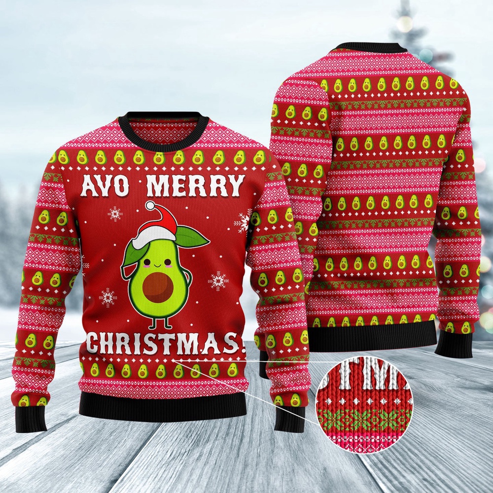 Avo Merry Christmas Ugly Christmas Sweater, Christmas Sweater, Ugly Sweater, Funny Xmas Sweaters
