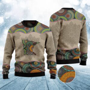 Awesome Minnesota Mandala Ugly Christmas Sweater, Christmas&hellip;