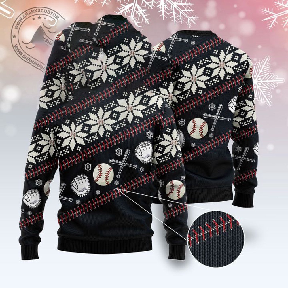 Baseball Christmas Ugly Christmas Sweater, Christmas Sweater, Ugly Sweater, Funny Xmas Sweaters