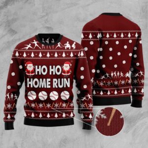 Baseball Hoho Home Run Ugly Christmas Sweater,&hellip;