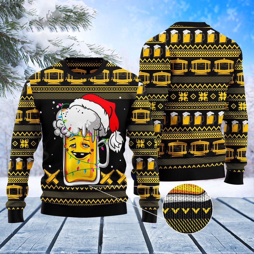 Beer Xmas Ugly Christmas Sweater, Christmas Sweater, Ugly Sweater, Funny Xmas Sweaters