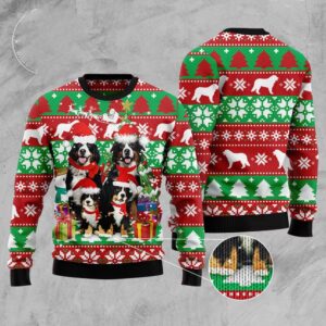 Bernese Mountain Dog Family Ugly Christmas Sweater,&hellip;
