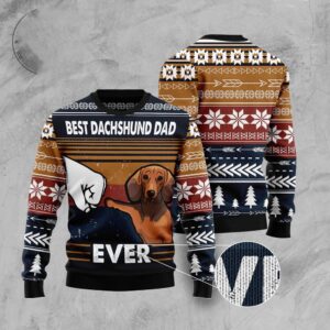 Best Dachshund Dad Ever Ugly Christmas Sweater,&hellip;