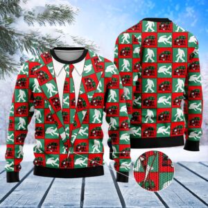 Bigfoot Camping Christmas Ugly Christmas Sweater, Christmas&hellip;