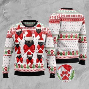 Black Cat Ball Ugly Christmas Sweater, Christmas&hellip;