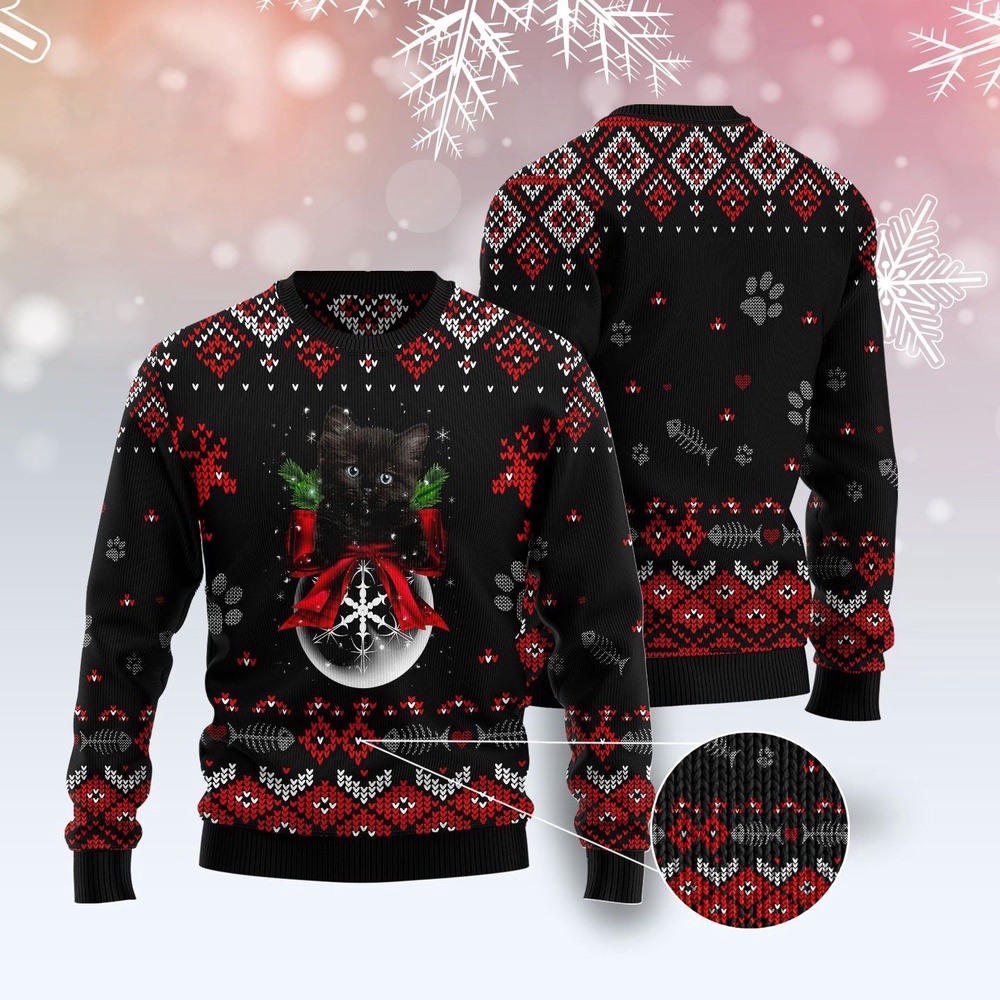 Black Cat Christmas All Over Print Ugly Christmas Sweater, Christmas Cat Ugly Sweater, Ugly Cat Xmas Sweater Black Cat Christmas All Over Print Ugly Christmas Sweater, Christmas Cat Ugly Sweater, Ugly Cat Xmas Sweater