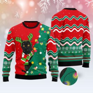 Black Cat Christmas Tree Led Light Ugly&hellip;