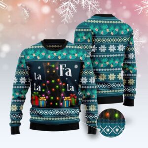 Black Cat Falalala Ugly Christmas Sweater, Christmas&hellip;