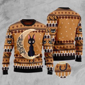 Black Cat Moon And Back Ugly Christmas&hellip;