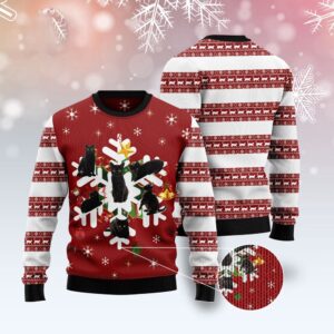 Black Cat Snowflake Ugly Christmas Sweater, Christmas&hellip;