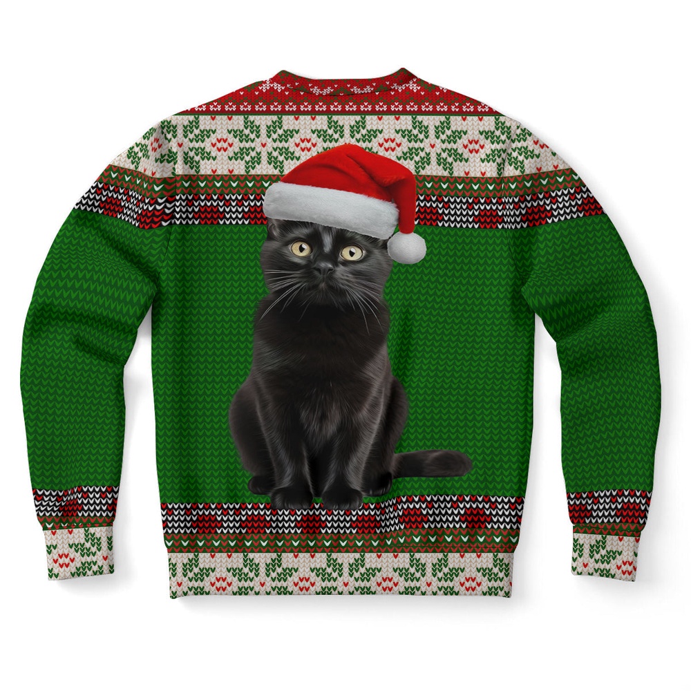 Black Cat Ugly Christmas Sweater, Christmas Sweater, Ugly Sweater, Funny Xmas Sweaters