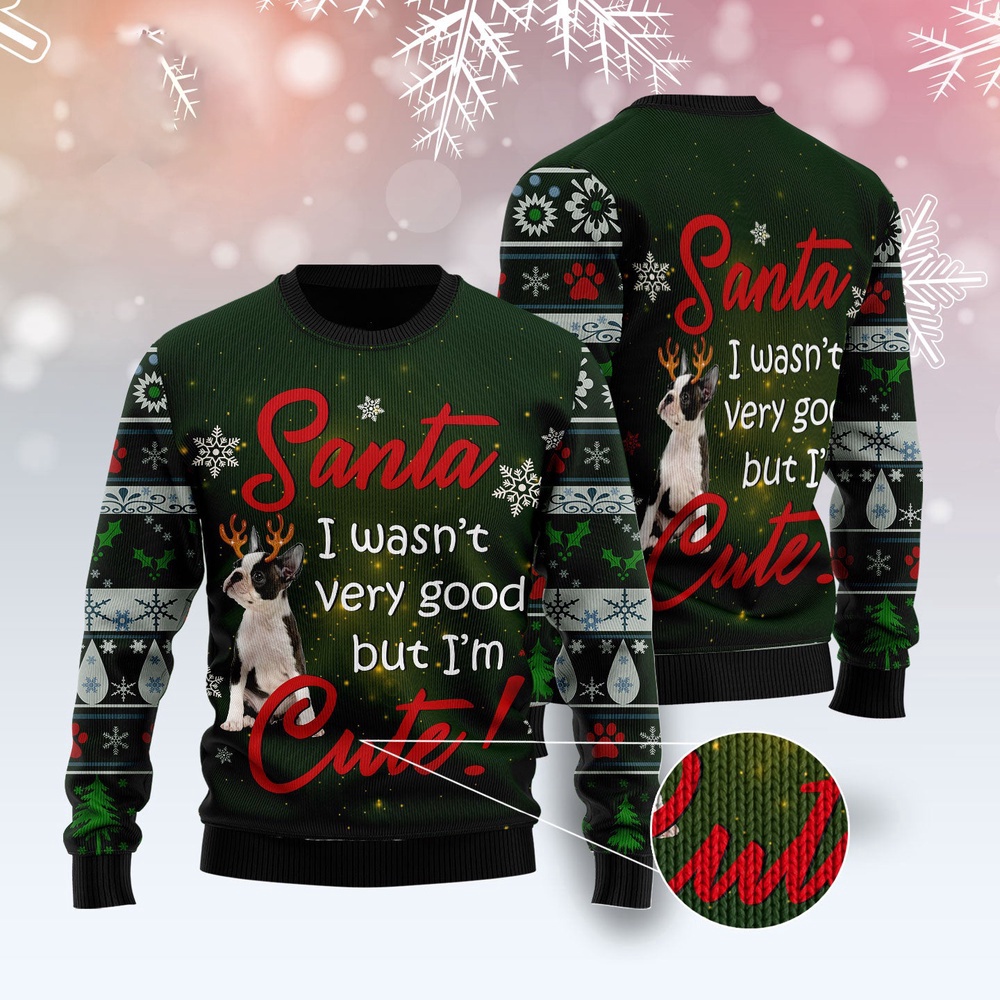 Boston Terrier I’M Cute Ugly Christmas Sweater, Christmas Sweater, Ugly Sweater, Funny Xmas Sweaters Boston Terrier I’M Cute Ugly Christmas Sweater, Christmas Sweater, Ugly Sweater, Funny Xmas Sweaters