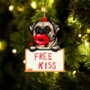 Bull-Mastiff On The Candy Cane Christmas Ornament, Christmas Ornament, Dog Ornament, Xmas Dog Ornaments