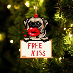 Bull-Mastiff Free Kiss Christmas Ornament, Christmas Ornament,&hellip;