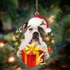Bullmastiff Merry Christmas Ornament, Christmas Ornament, Dog Ornament, Xmas Dog Ornaments