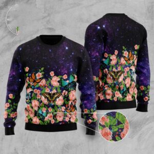 Butterfly Flowers Ugly Christmas Sweater, Christmas Sweater,&hellip;