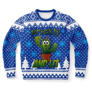 Cactus Prickly and Lit Ugly Christmas Sweater,&hellip;