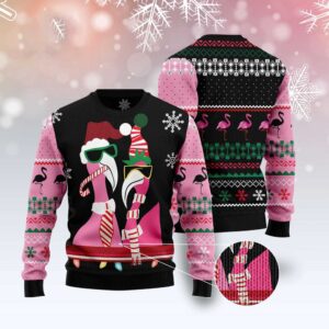 Candy Cane Flamingo Ugly Christmas Sweater, Christmas&hellip;