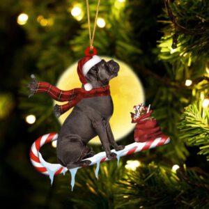 Cane-Corso On The Candy Cane Christmas Ornament,&hellip;