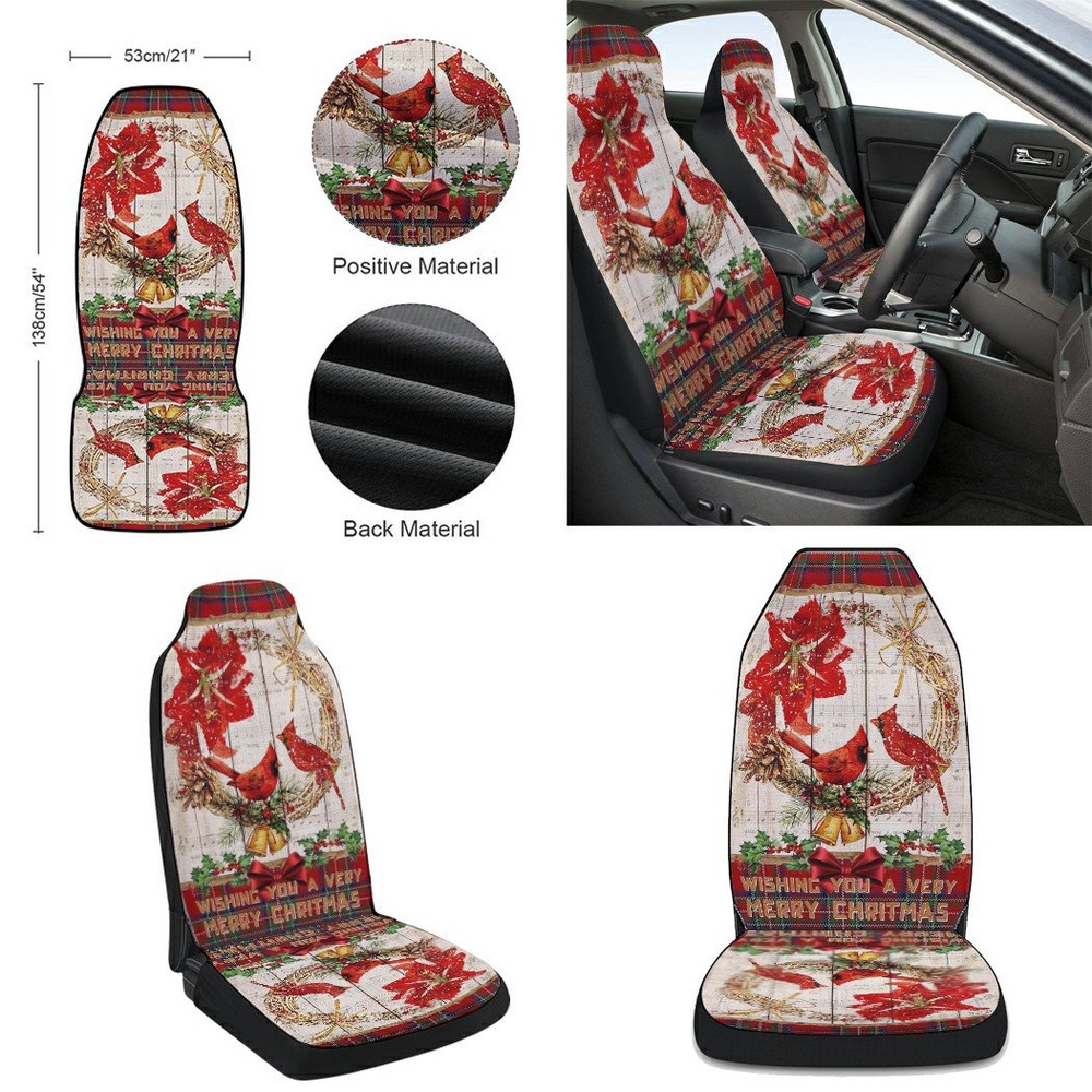 Cardinal A Very Merry Christmas Seat Cover Cars, Christmas Car Seat Cover, Car Seat Cover Cardinal A Very Merry Christmas Seat Cover Cars, Christmas Car Seat Cover, Car Seat Cover