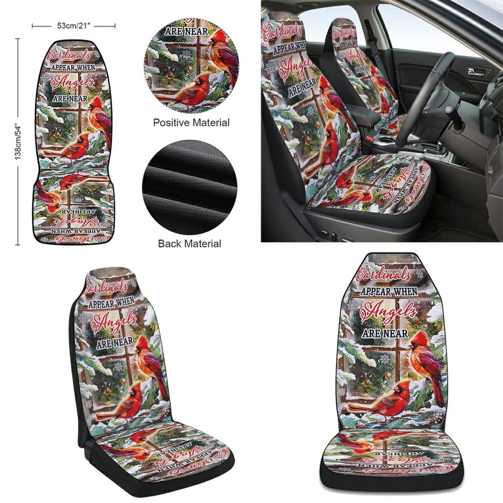 Cardinal Christmas Cardinals Appear When Angels Are Near Seat Cover Cars, Christmas Car Seat Cover, Car Seat Cover Cardinal Christmas Cardinals Appear When Angels Are Near Seat Cover Cars, Christmas Car Seat Cover, Car Seat Cover