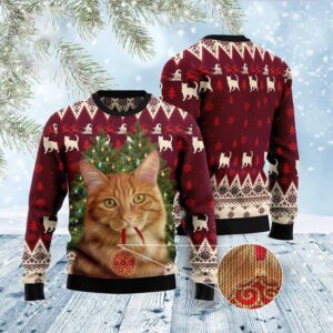 Cat Decor Pine Ugly Christmas Sweater, Christmas&hellip;