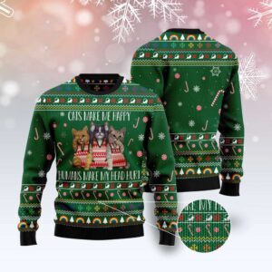 Cats Make Me Happy Ugly Christmas Sweater,&hellip;