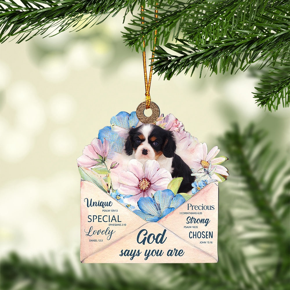 Cavalier-King-Charles-Spaniel God Says You Ornament, Christmas Ornament, Dog Ornament, Xmas Dog Ornaments