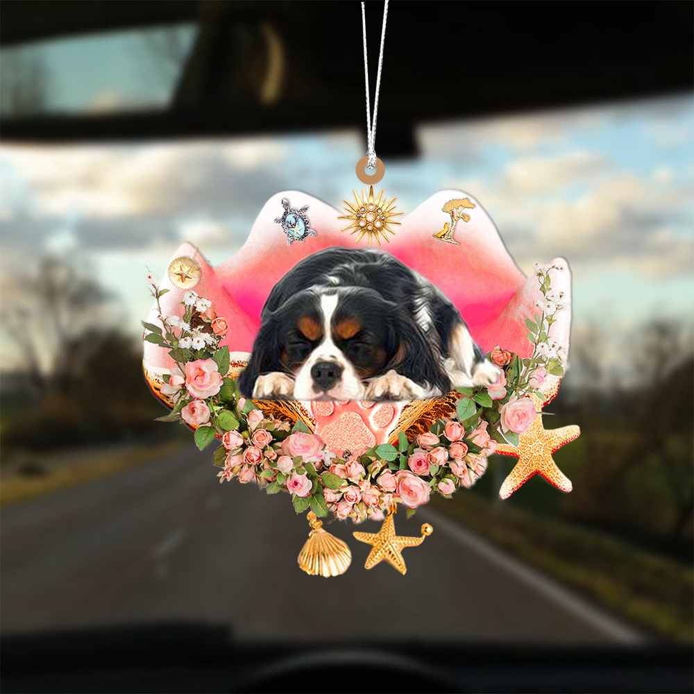 Cavalier King Charles Spaniel Sleeping In The Seashell Ornament, Christmas Ornament, Dog Ornament, Xmas Dog Ornaments Cavalier King Charles Spaniel Sleeping In The Seashell Ornament, Christmas Ornament, Dog Ornament, Xmas Dog Ornaments