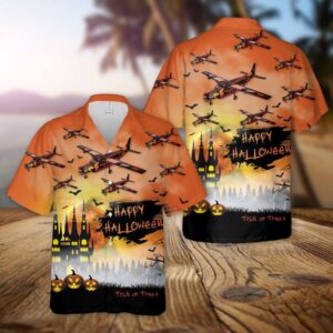 Cessna 208 Halloween Hawaiian Shirt, Halloween Hawaiian&hellip;