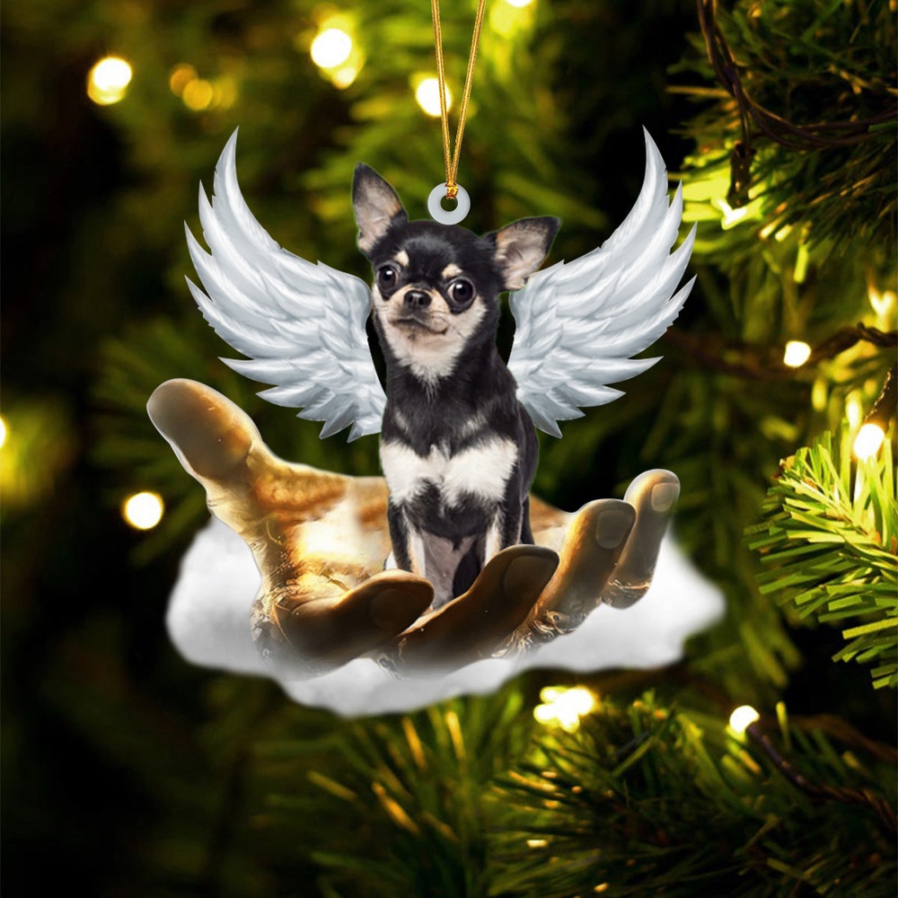 Chihuahua 3 On The Hands Of Jesus Ornament, Christmas Ornament, Dog Ornament, Xmas Dog Ornaments