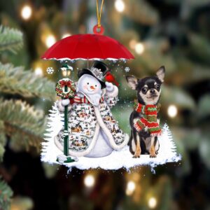 Chihuahua 3 With Snowman Christmas Ornament, Christmas&hellip;
