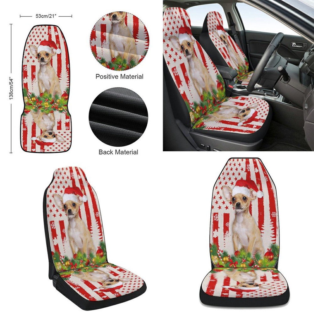 Chihuahua Christmas Seat Cover Cars, Christmas Car Seat Cover, Car Seat Cover
