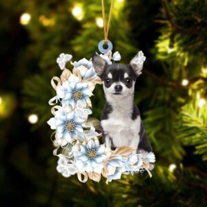 Chihuahua Flowers Moon Ornament, Christmas Ornament, Dog&hellip;